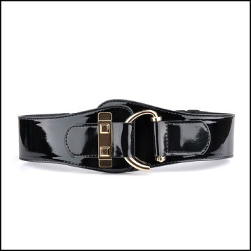 Popular font la ceinture élastique noir ceinture boucle métal